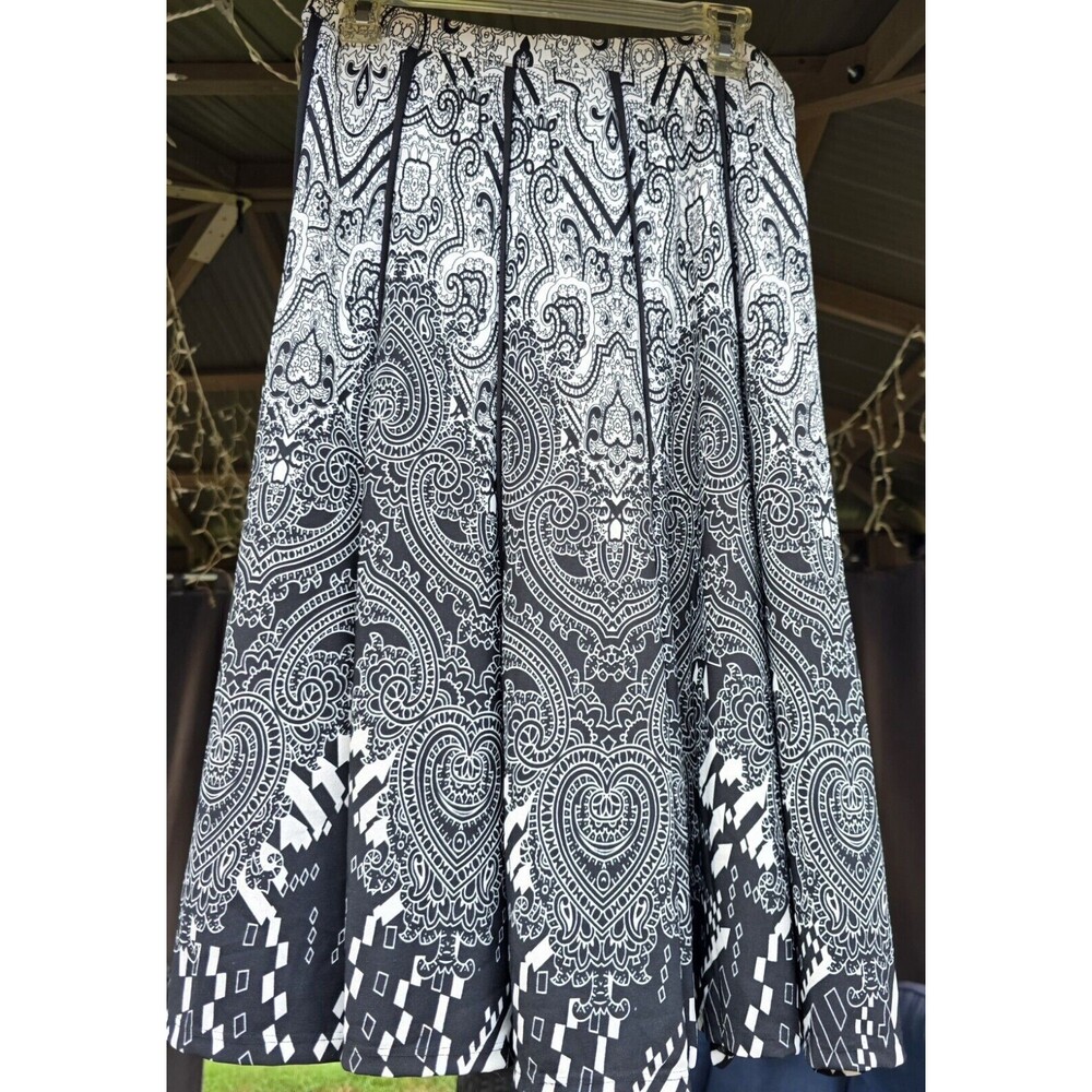 Ashley Stewart Women's Skirt Paisley Black/White NWT Sz 12